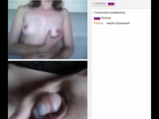 Double cumshot for girl in chat