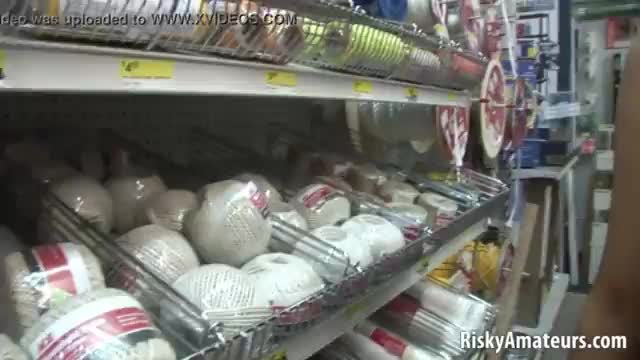Asian handjob blowjob in the grocery store